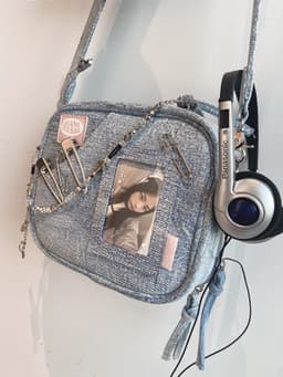 image-Versatile Handheld Leisure Mini Denim Bag Women