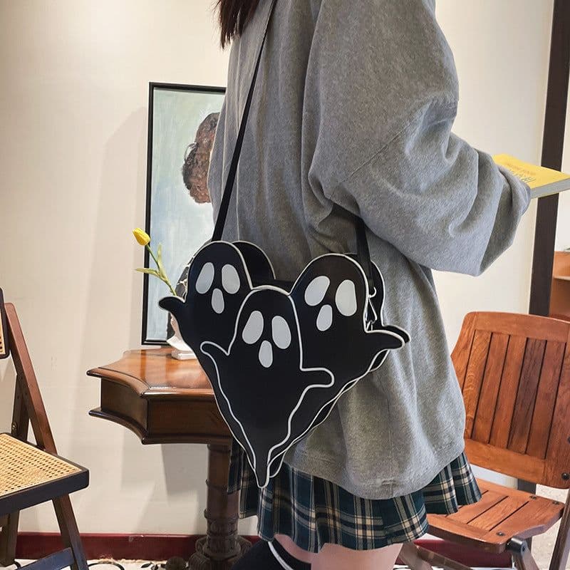 image-Halloween Bags Funny 3D Cartoon Ghost Cartoon Shoulder Bags Women Cute Cell Phone Purses Crossbody Bag