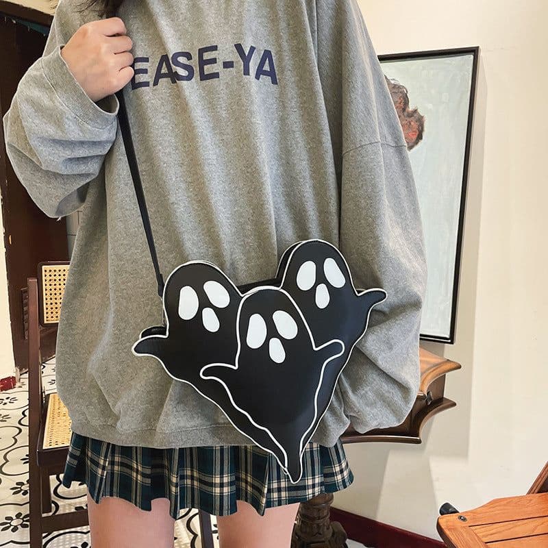 image-Halloween Bags Funny 3D Cartoon Ghost Cartoon Shoulder Bags Women Cute Cell Phone Purses Crossbody Bag