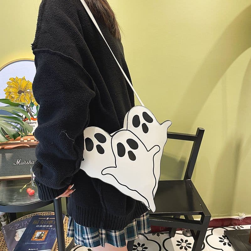 image-Halloween Bags Funny 3D Cartoon Ghost Cartoon Shoulder Bags Women Cute Cell Phone Purses Crossbody Bag