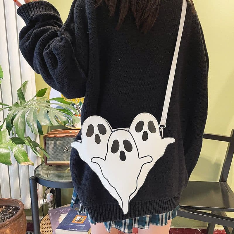 image-Halloween Bags Funny 3D Cartoon Ghost Cartoon Shoulder Bags Women Cute Cell Phone Purses Crossbody Bag