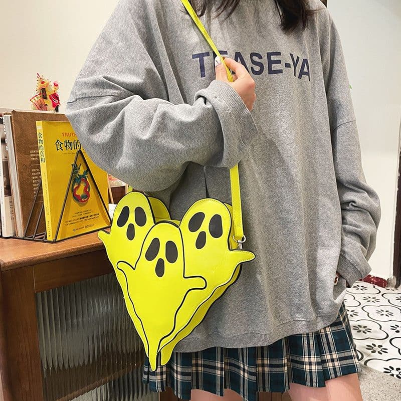 image-Halloween Bags Funny 3D Cartoon Ghost Cartoon Shoulder Bags Women Cute Cell Phone Purses Crossbody Bag