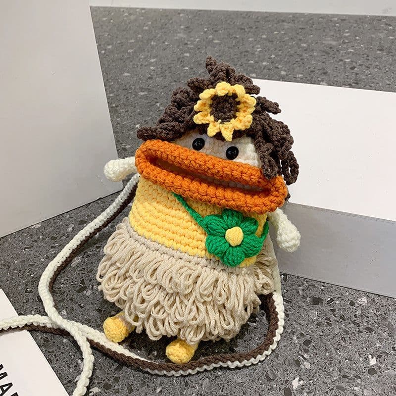 image-Handmade DIY Knitted Phone Crossbody Bag