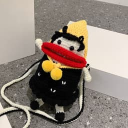 image-Handmade DIY Knitted Phone Crossbody Bag