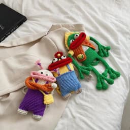 image-Handmade DIY Knitted Phone Crossbody Bag
