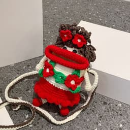 image-Handmade DIY Knitted Phone Crossbody Bag