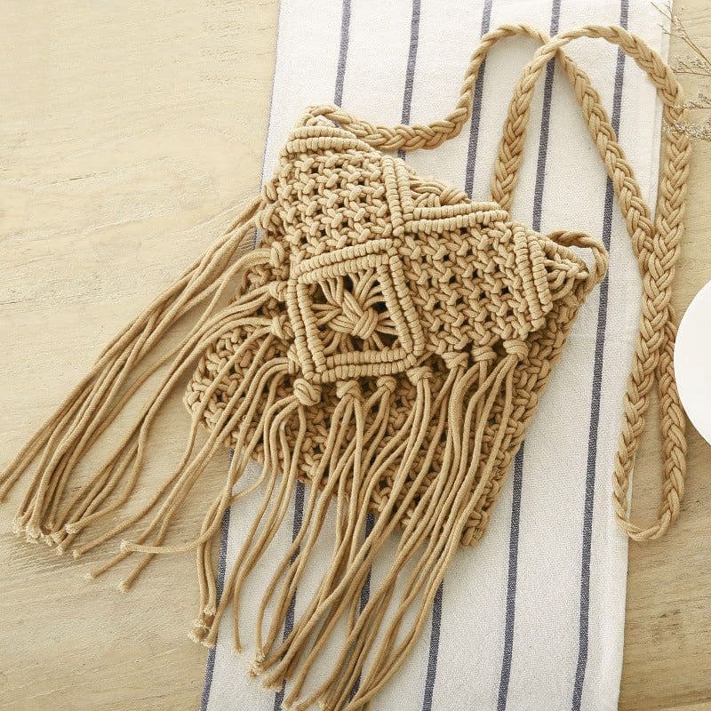 image-Women's Fashion Retro Tassel Crossbody Straw Bag