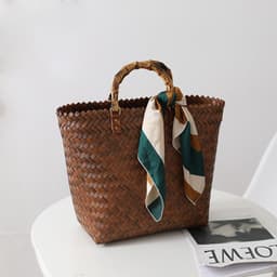 image-Women's Fashionable Retro Portable Large Capacity Handbag