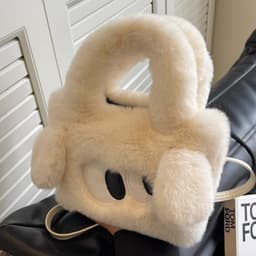 image-Women's Fashion Simple Plush Hand-carrying Bag