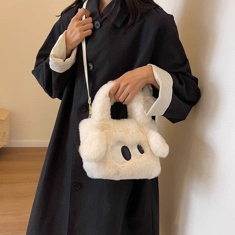 image-Women's Fashion Simple Plush Hand-carrying Bag