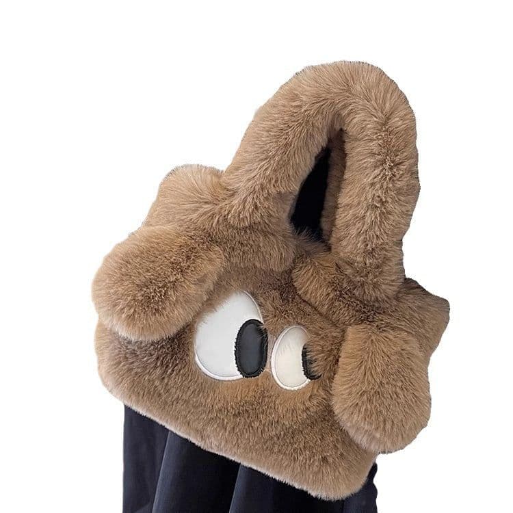 image-Women's Fashion Simple Plush Hand-carrying Bag