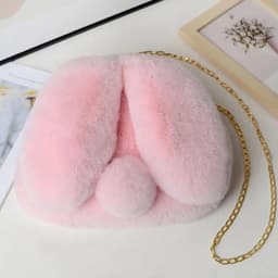 image-Women's Fashion Portable Rabbit-shaped Plush One-shoulder Satchel