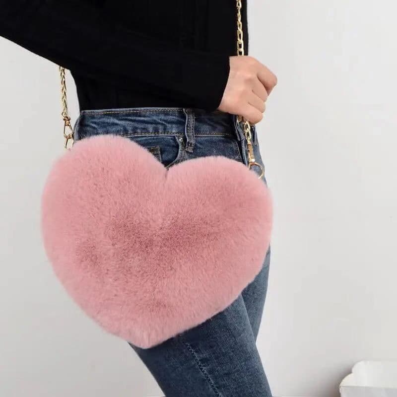 image-Women's Fashion Casual Plush Love One-shoulder Crossbody Chain Bag