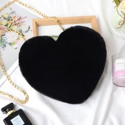 image-Women's Fashion Casual Plush Love One-shoulder Crossbody Chain Bag