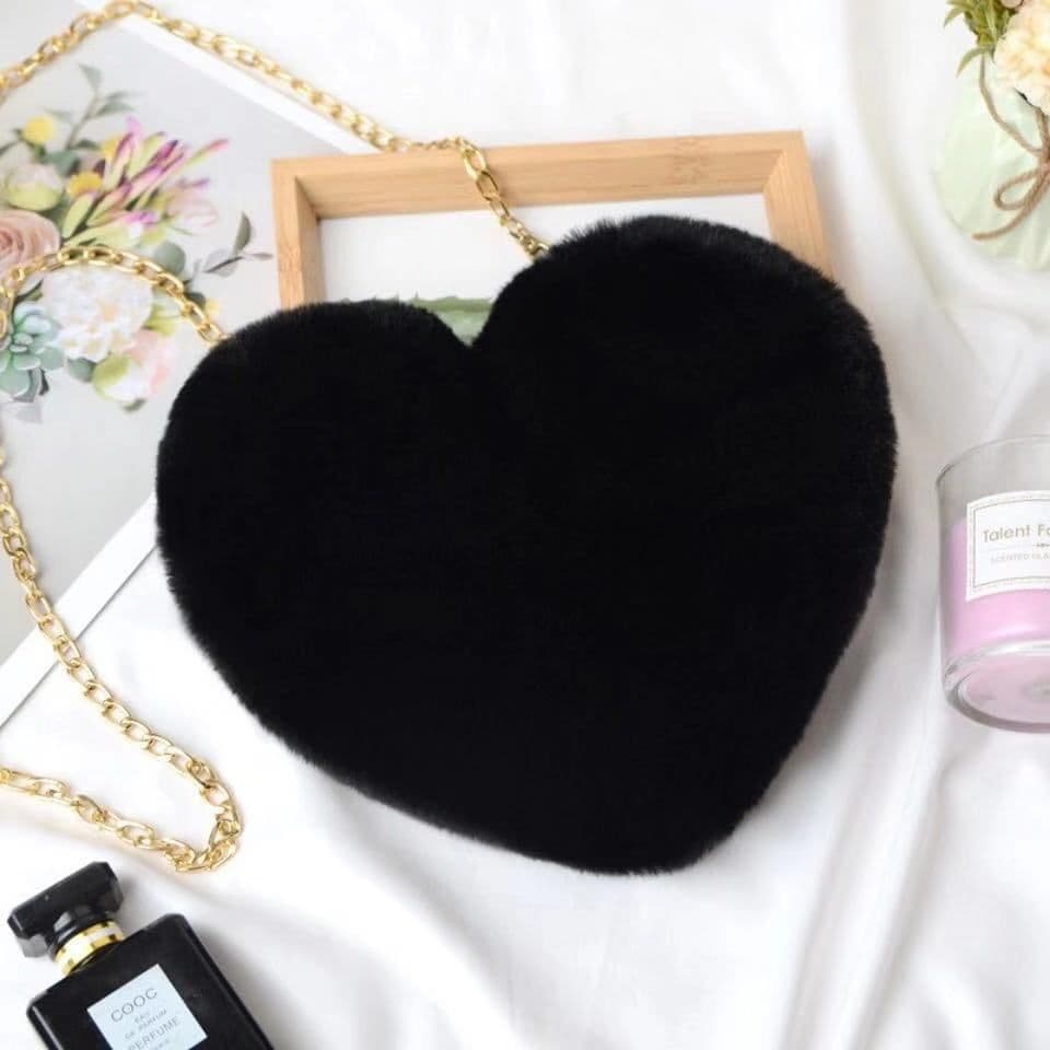 image-Women's Fashion Casual Plush Love One-shoulder Crossbody Chain Bag
