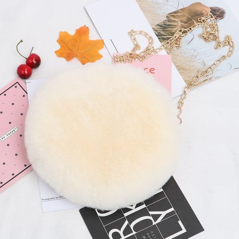 image-Women's Stylish Round Plush One-shoulder Satchel