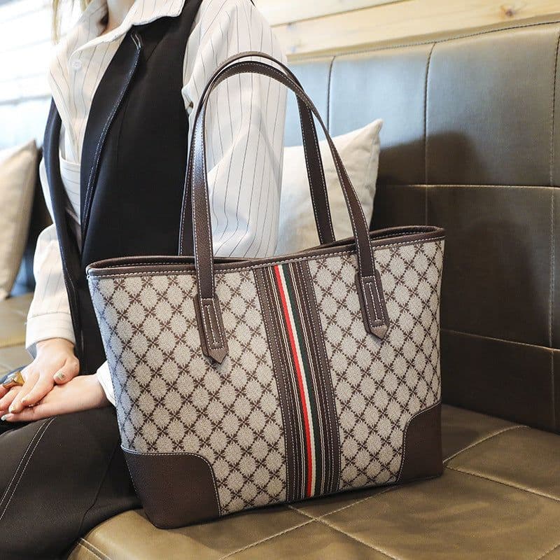 image-Korean Fashion Printed Tote Large Capacity Shoulder Bag