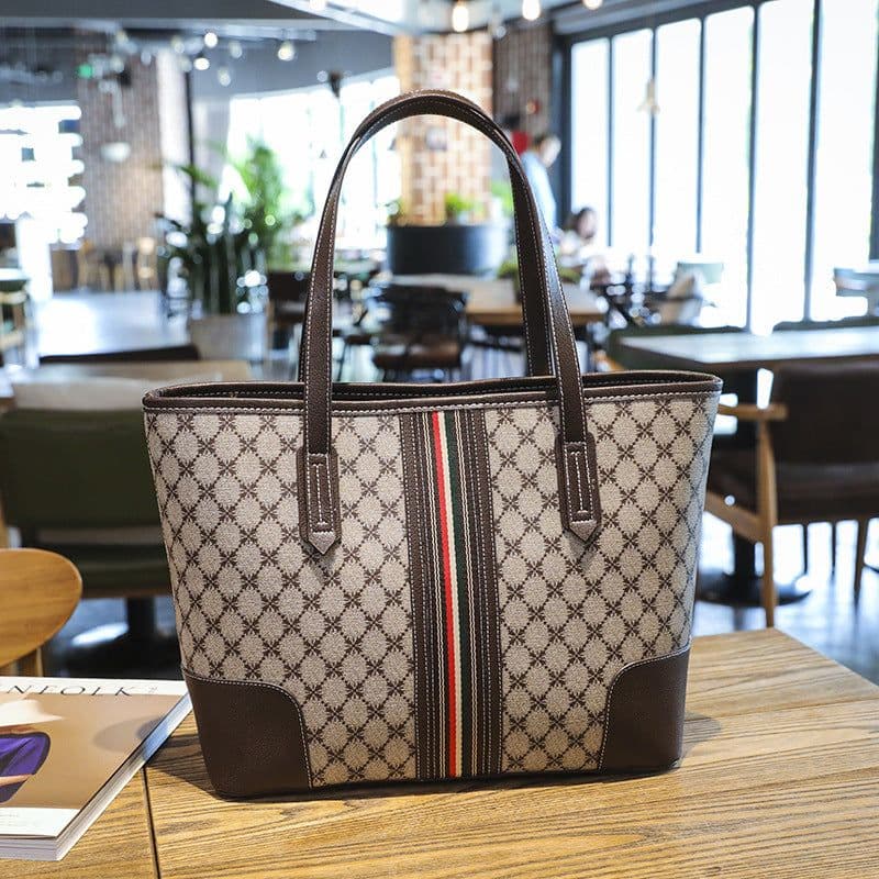 image-Korean Fashion Printed Tote Large Capacity Shoulder Bag