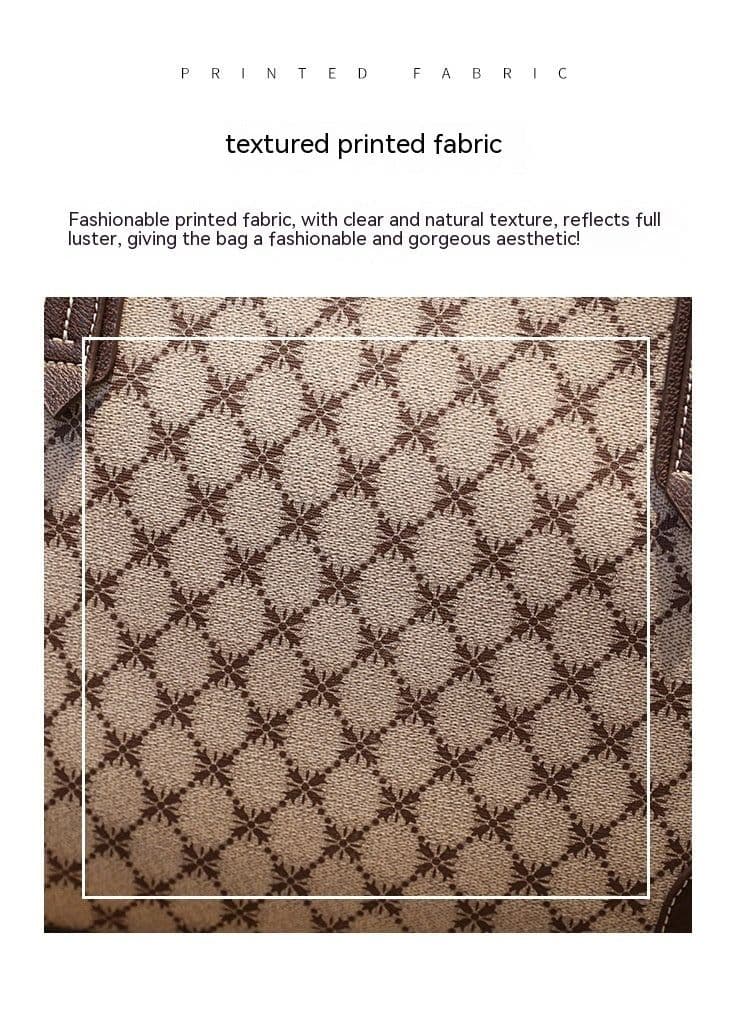 image-Korean Fashion Printed Tote Large Capacity Shoulder Bag