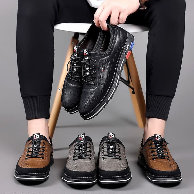 image-Handmade Casual Men's Shoes Versatile And Fashionable Leather