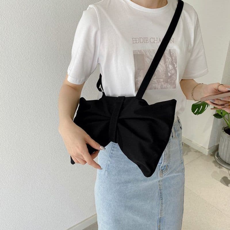image-Fashion Large Bow Shoulder Bag For Girls Cute Cow Print Crossbody Bags Women Lovely Shopping Bags