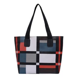 image-PU Shoulder Fashion Plaid Large Capacity Shopping Bag