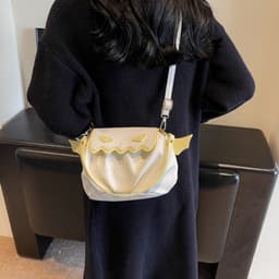 image-Funny Crossbody Bag Halloween Pumpkin Cartoon Shoulder Bags With Small Wings Personalized Creative Female Handbag