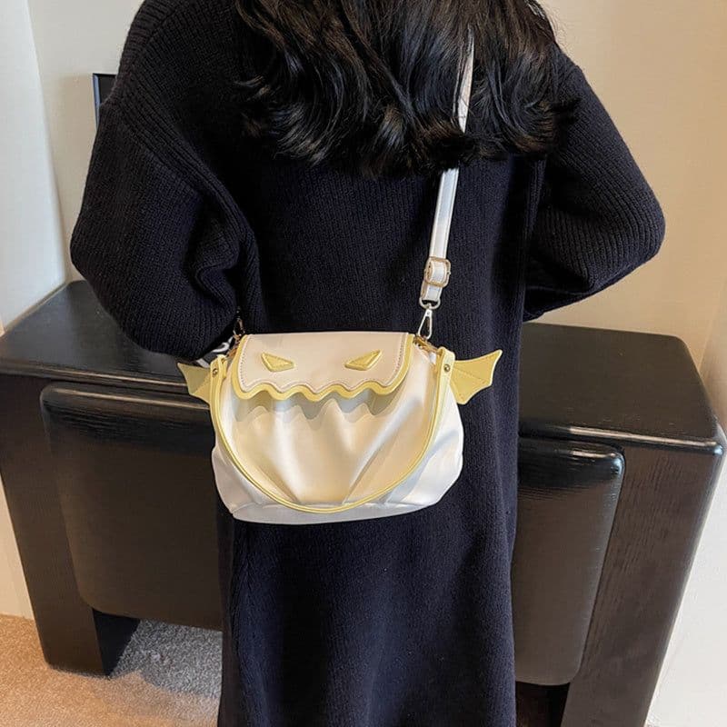 image-Funny Crossbody Bag Halloween Pumpkin Cartoon Shoulder Bags With Small Wings Personalized Creative Female Handbag