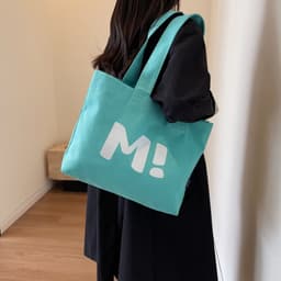 image-Letter Printed Shouder Bags Canvas Totes Bags For Women Shopper Girls Handbags Eco Environmental Large Capacity Shopping Bags