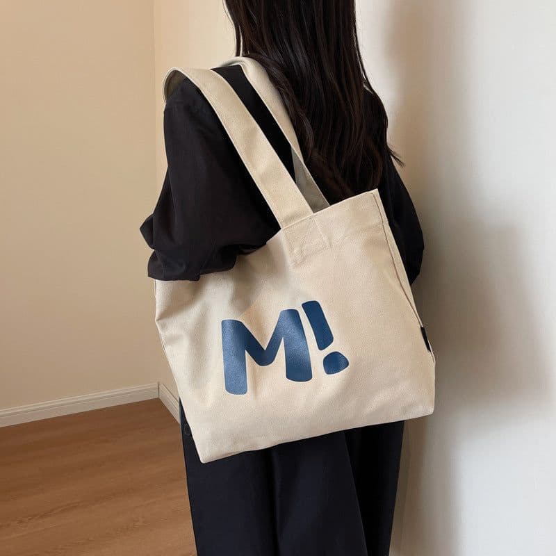 image-Letter Printed Shouder Bags Canvas Totes Bags For Women Shopper Girls Handbags Eco Environmental Large Capacity Shopping Bags