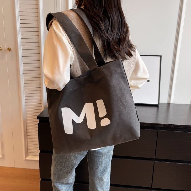 image-Letter Printed Shouder Bags Canvas Totes Bags For Women Shopper Girls Handbags Eco Environmental Large Capacity Shopping Bags