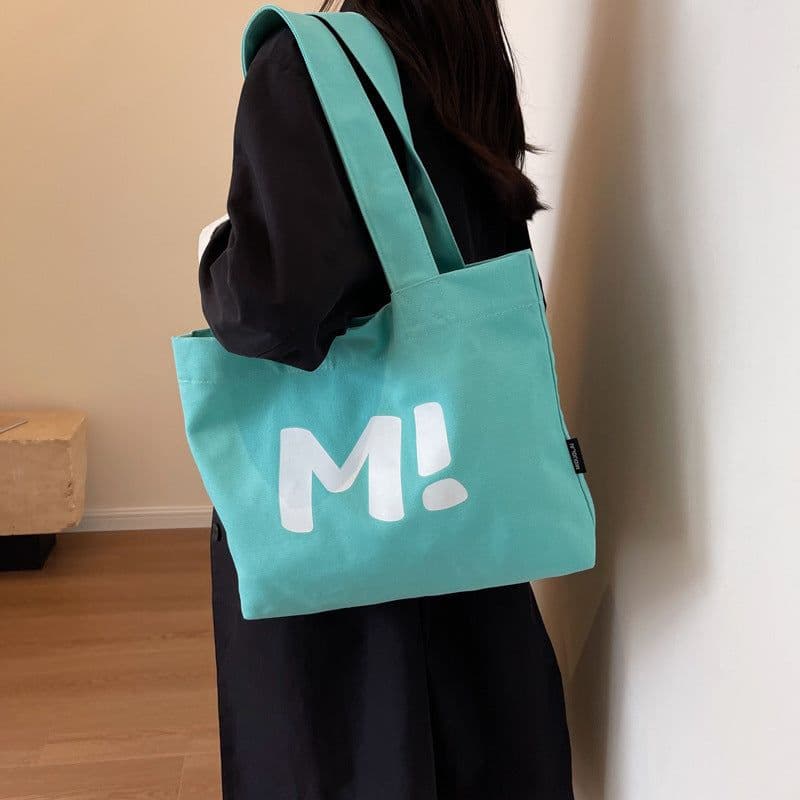image-Letter Printed Shouder Bags Canvas Totes Bags For Women Shopper Girls Handbags Eco Environmental Large Capacity Shopping Bags