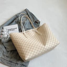 image-Simple Casual Commuting Tote Bag Fashion High Capacity Shoulder Bag Handbag