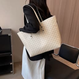 image-Simple Casual Commuting Tote Bag Fashion High Capacity Shoulder Bag Handbag