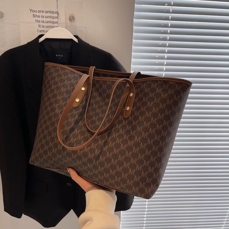 image-Simple Casual Commuting Tote Bag Fashion High Capacity Shoulder Bag Handbag
