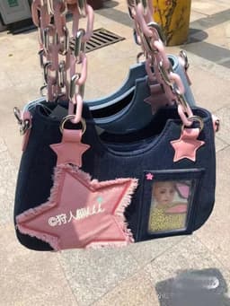 image-Sweet Denim XINGX One-shoulder Japanese Portable Messenger Bag