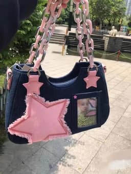 image-Sweet Denim XINGX One-shoulder Japanese Portable Messenger Bag
