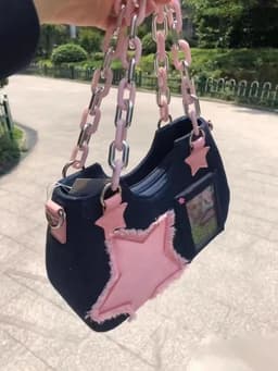 image-Sweet Denim XINGX One-shoulder Japanese Portable Messenger Bag