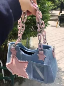 image-Sweet Denim XINGX One-shoulder Japanese Portable Messenger Bag