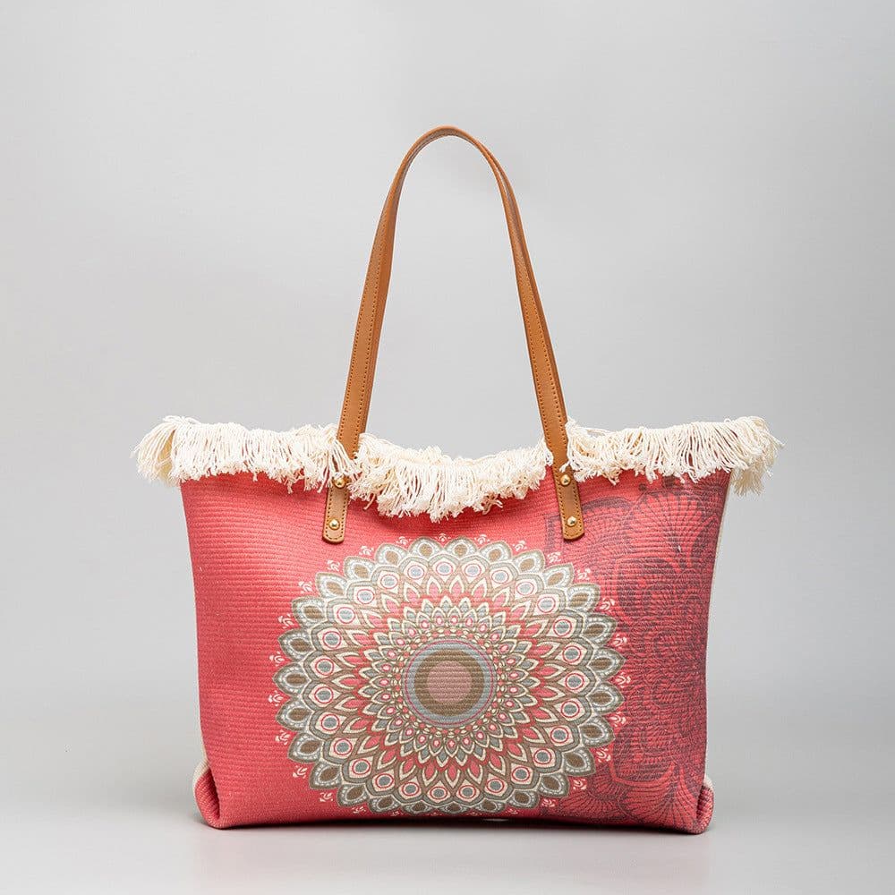 image-Bohemian Ethnic Style Canvas Bag Commuter Shoulder Bag Niche Design Large Capacity Shopping Bag Women Handbags