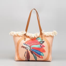 image-Bohemian Ethnic Style Canvas Bag Commuter Shoulder Bag Niche Design Large Capacity Shopping Bag Women Handbags