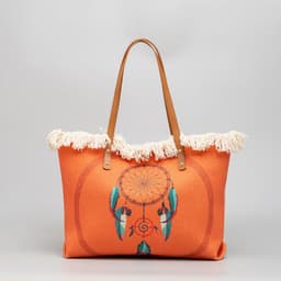 image-Bohemian Ethnic Style Canvas Bag Commuter Shoulder Bag Niche Design Large Capacity Shopping Bag Women Handbags