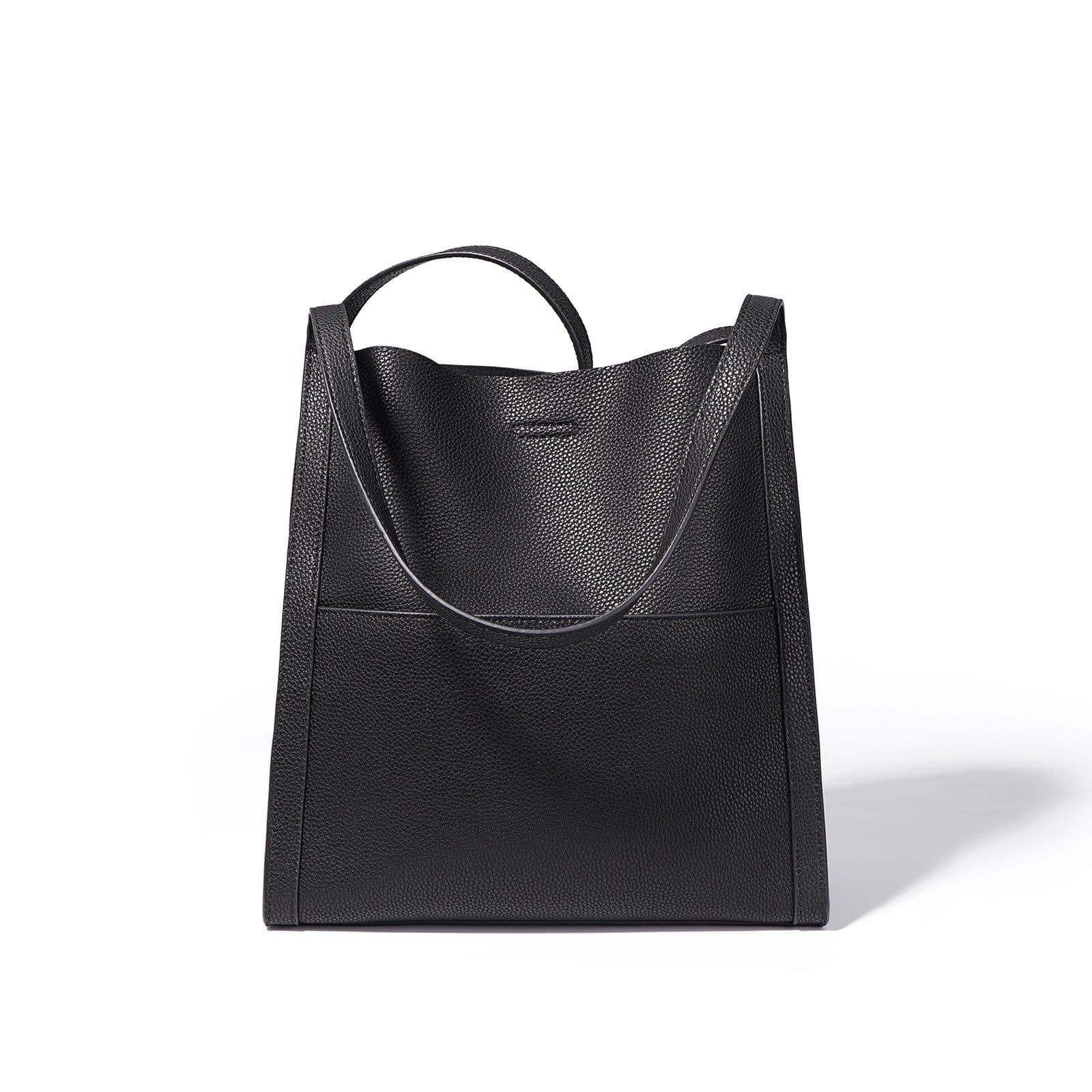 image-Sentong Qin Bucket First Layer Cowhide Tote Women's Large Capacity Shoulder Bag