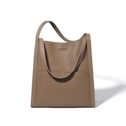 image-Sentong Qin Bucket First Layer Cowhide Tote Women's Large Capacity Shoulder Bag