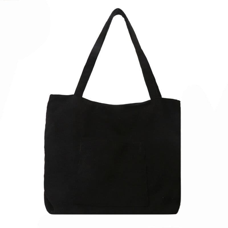image-Corduroy Cloth Versatile Large Capacity Shoulder Bag Literary Handbag