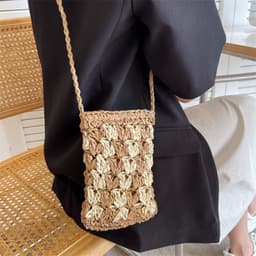 image-Women's Straw All-matching Travel Beach Bag