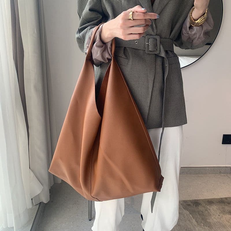image-Autumn And Winter New Soft Leather High Capacity One Shoulder Tote Bag
