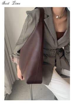 image-Autumn And Winter New Soft Leather High Capacity One Shoulder Tote Bag