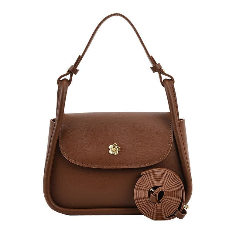 image-Retro Crossbody Contrast Color Saddle Shoulder Small Square Bag