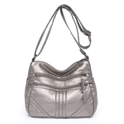 image-Women's Fashion Soft Leather Large Capacity Shoulder Bag